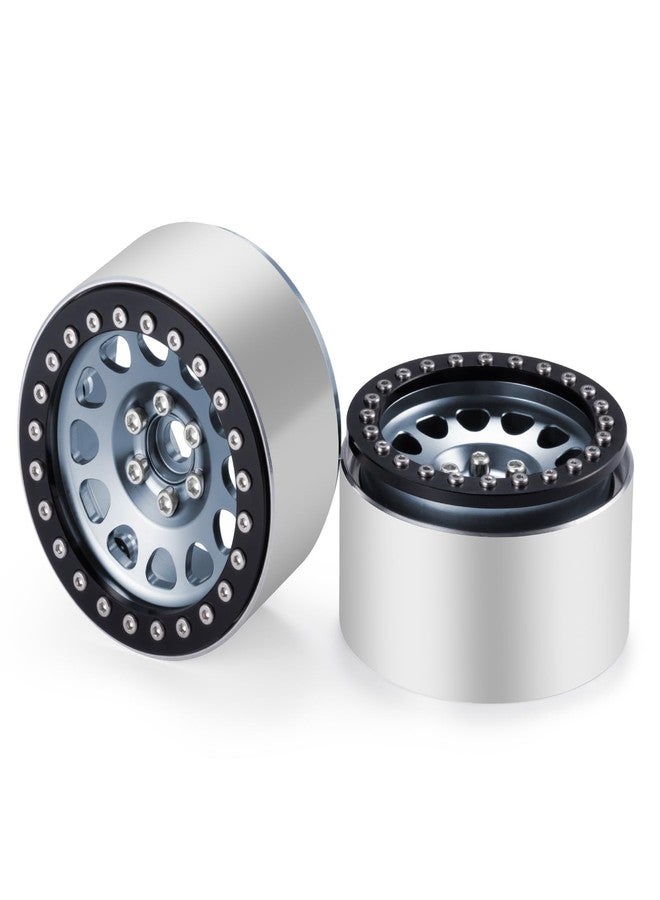 JGGZONE 4PCS 2.2" Beadlock Wheels Aluminum Negative Offset Beadlock Wheels Rims for SCX10 TRX4 VS4-10 Gen8 1/10 RC Crawler Car (Titanium) - Image 5